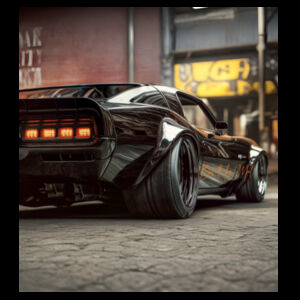 black muscle car design tee Design