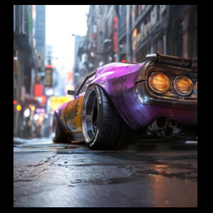 purple muscle car design tee Design