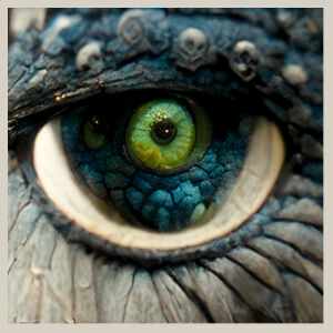 monstrous green eye design tee Design